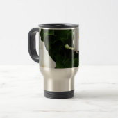 白い花ステンレス鋼旅行/通勤マグ トラベルマグ (正面左)