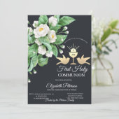 白い花チャリスファースト聖餐式 招待状 (スタンド正面)