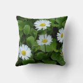 白い花デイジークッション41 cm x 41 cm クッション (裏面)