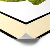 白い花デイジー黒い線縁ど黄 ポスター (角)