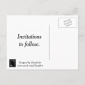 白い花ハートブラックポストカードを保存 案内ポストカード (裏面)