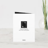 白い花ハート黒いサンキューカード サンキューカード (裏面)