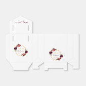 白い花バーガンディ赤ちゃんシャワー フェイバーボックス (折り畳みなし)