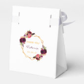 白い花バーガンディ赤ちゃんシャワー フェイバーボックス (裏面サイド)