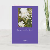 白い花フローラアイリスマザーズデイカード カード (裏面)