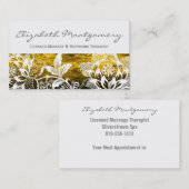 白い花プロフェッショナルマッサージ名刺 予約カード (正面/裏面)