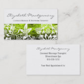 白い花プロフェッショナルマッサージ名刺 予約カード (正面/裏面)