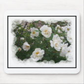 白い花マウスパッド マウスパッド (正面)