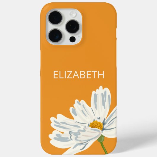 白い花モダンの個人用設定 Case-Mate iPhoneケース (裏面)