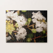 白い花モダン植物自然写真芸術 ジグソーパズル (横)