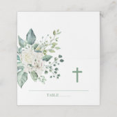 白い花ユーカリプテスバプテスマ プレイスカード (外部開封)