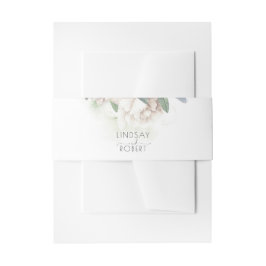 白い花ヴィンテージエレガントウェディング 招待状ベリーバンド