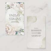 白い花ヴィンテージ水彩ニュートラエレガントル 名刺 (正面/裏面)