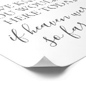 白い花今日ここに来ると知っているサイン ポスター (角)