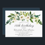 白い花咲く18thバースデーパーティー招待状 招待状<br><div class="desc">白い花咲く18th誕生日パーティー招待状ニッチとネストストアのマッチングコレクションを参照</div>