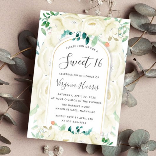 白い花園のスイートシックスティーン 16歳の誕生日 招待状