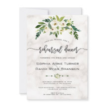 白い花大理石筆跡リハーサルディナー