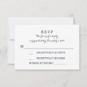 白い花手書きヴィンテージ結婚式RSVP 出欠カード (裏面)