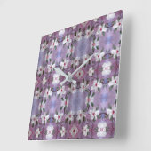 白い花時計 スクエア壁時計 (傾斜)