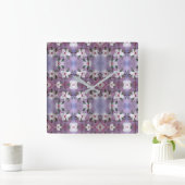 白い花時計 スクエア壁時計 (ホーム)