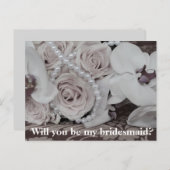 白い花束私の花嫁になる インビテーションポストカード (正面/裏面)