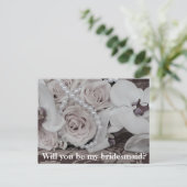 白い花束私の花嫁になる インビテーションポストカード (スタンド正面)