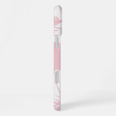 白い花柄の背景 iPhoneケース (右側面)