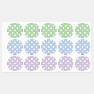 白い花柄 ラベル