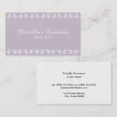 白い花柄 名刺 (正面/裏面)