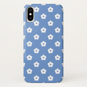 白い花柄 iPhone X ケース