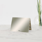 白い花模様のゴールド装飾感謝カード サンキューカード (裏面)