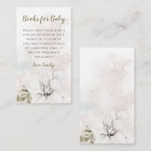 白い花模様の本のための赤ちゃんガールボーイ赤ちゃんシャワー エンクロージャーカード (正面/裏面)