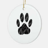 白い花模様の黒犬の前足 セラミックオーナメント (左)