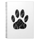 白い花模様の黒犬の前足 ノートブック (正面)
