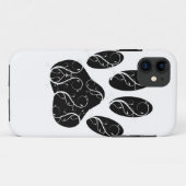 白い花模様の黒犬の前足 Case-Mate iPhoneケース (裏面(横))
