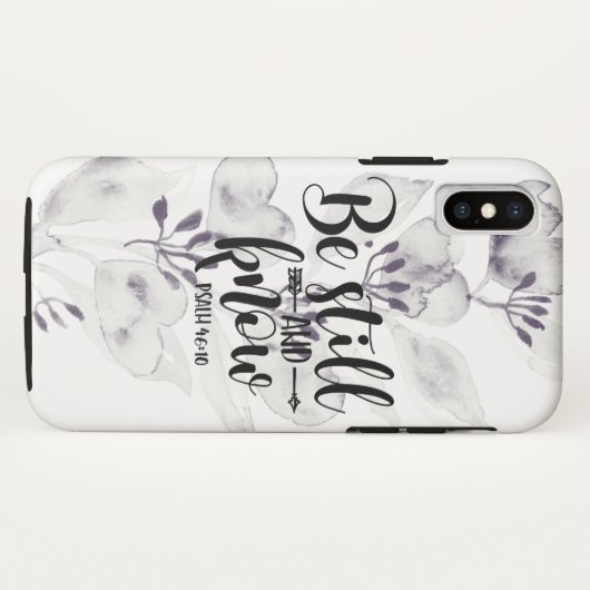 白い花模様|の賛美歌の46:10はまだあり、知っています Case-Mate iPhoneケース (裏面(横))