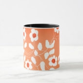 白い花模様 マグカップ (中央)