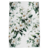 白い花模様 ミディアムペーパーバッグ (裏面)