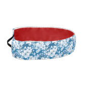 白い花模様、青い背景 アスレチックヘッドバンド (左)