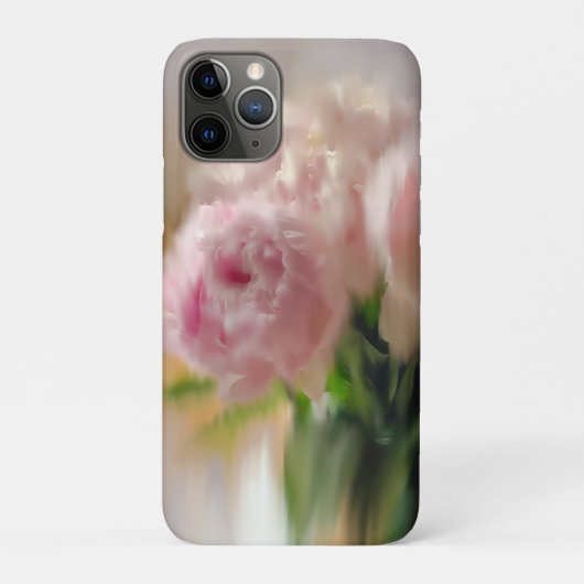白い花瓶に飾られたピンクの芍薬の幻想的な情景 Case-Mate iPhoneケース (裏)