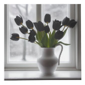 白い花瓶に黒いチューリップ フォトキューブ (右)