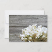 白い花素朴の返信カードとメニューオプション 出欠カード (裏面)