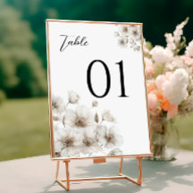 白い花素朴エレガントな結婚式台番号