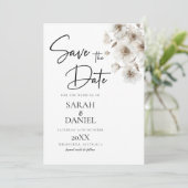 白い花素朴エレガントな結婚式 セーブザデート (スタンド正面)