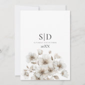 白い花素朴エレガントな結婚式 セーブザデート (裏面)