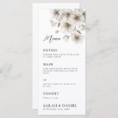 白い花素朴エレガントな結婚式 メニュー (正面/裏面)