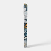 白い花絵画のiPhone 15ケース iPhone 15ケース (左側面)