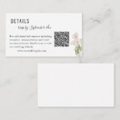 白い花緑の多肉性結婚のQrコード エンクロージャーカード (正面/裏面)