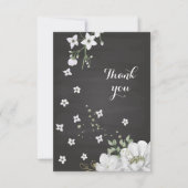 白い花緑の黒いサンキューカード サンキューカード (正面)