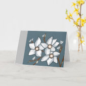 白い花茎カード カード (黄色い花)